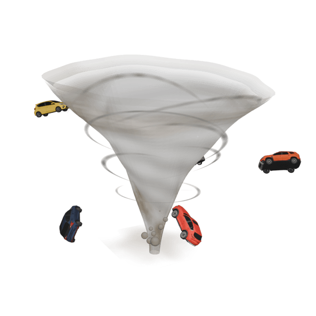 Tornado with cars