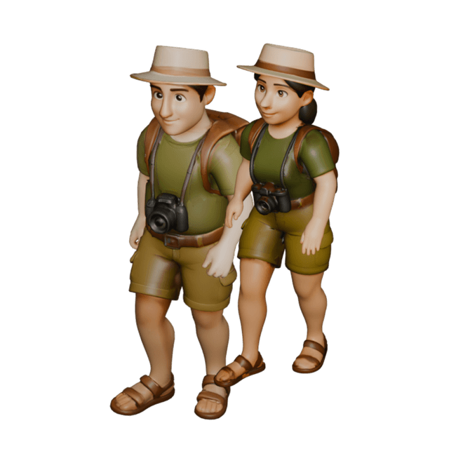 Tourist Couple 3D model