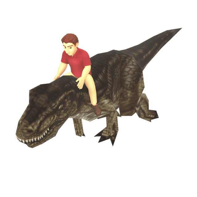 Dinosaur with Male 3D model thumbnail