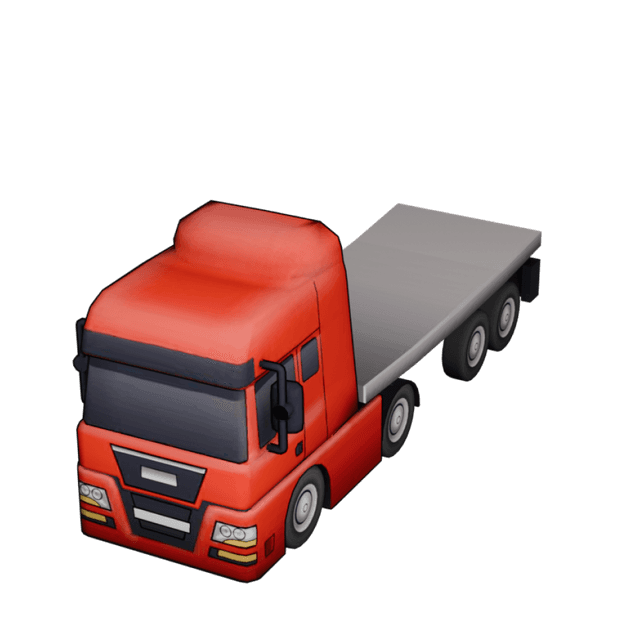 Modern Truck Flatbed 3D model