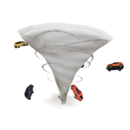 Tornado with cars