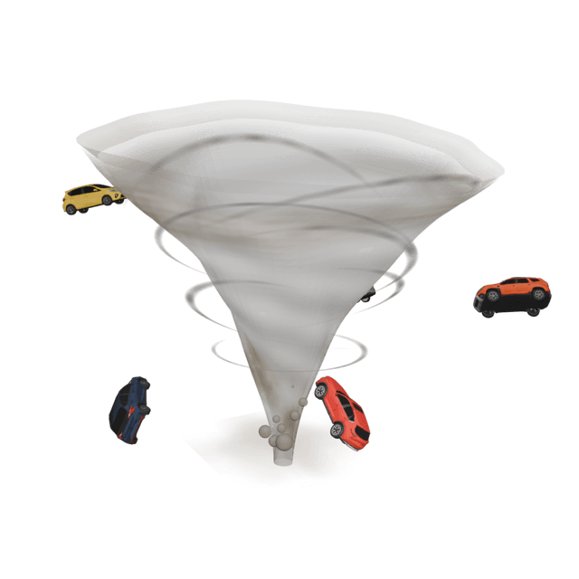Tornado with cars 3D model thumbnail