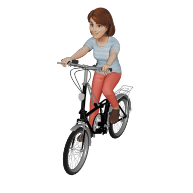 Folding Bike Female 3D model for Travel Animator