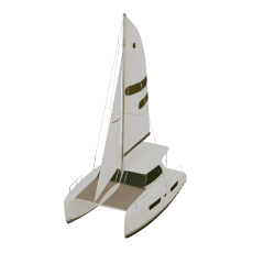 Catamaran Sail Boat 3D model