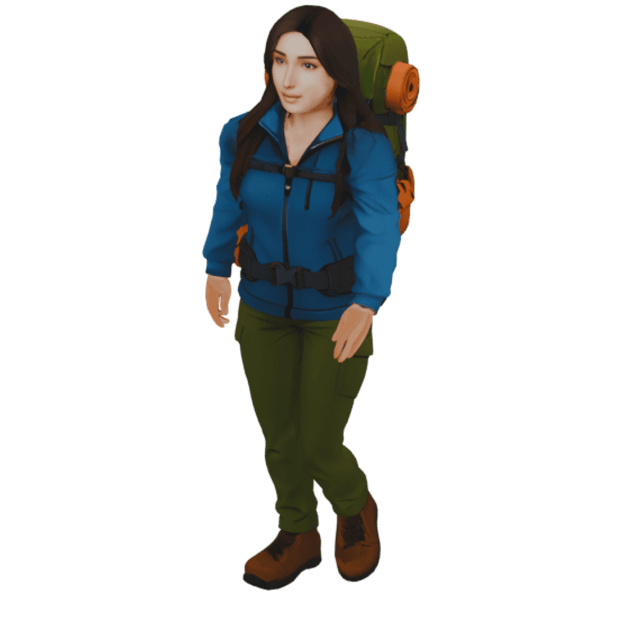Hiker Woman 2 3D model