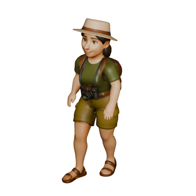 Tourist Female 3D model
