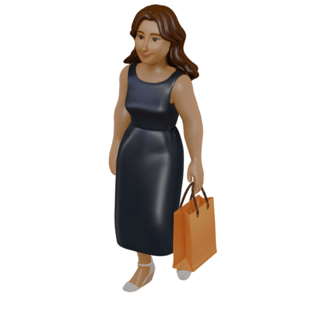 Woman with Shopping Bag 3D model