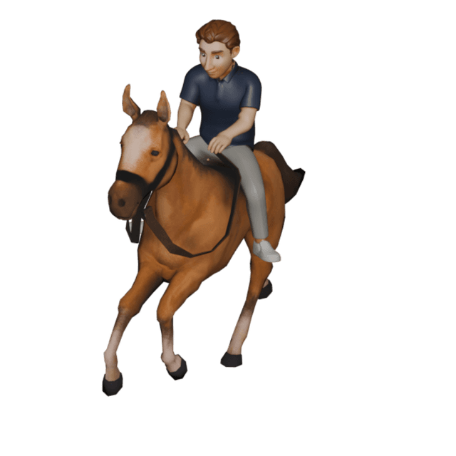 Male Horse Rider 3D model