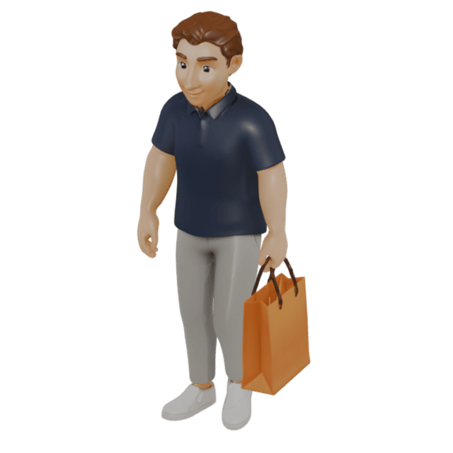 Man with Bag 3D model