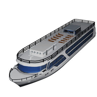 River Cruise Ship 3D model