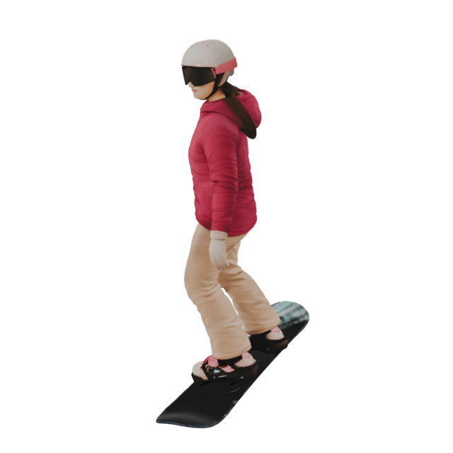 Snowboarding Female 3D model
