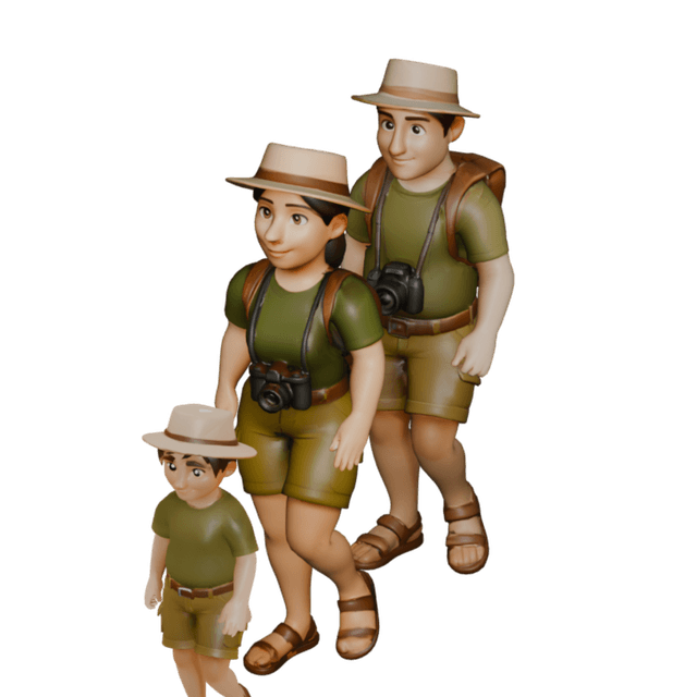 Tourist Family 3D model