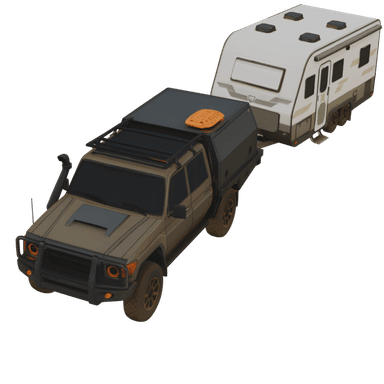 UTE with Caravan 3D model