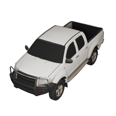 White Pickup Truck 3D model