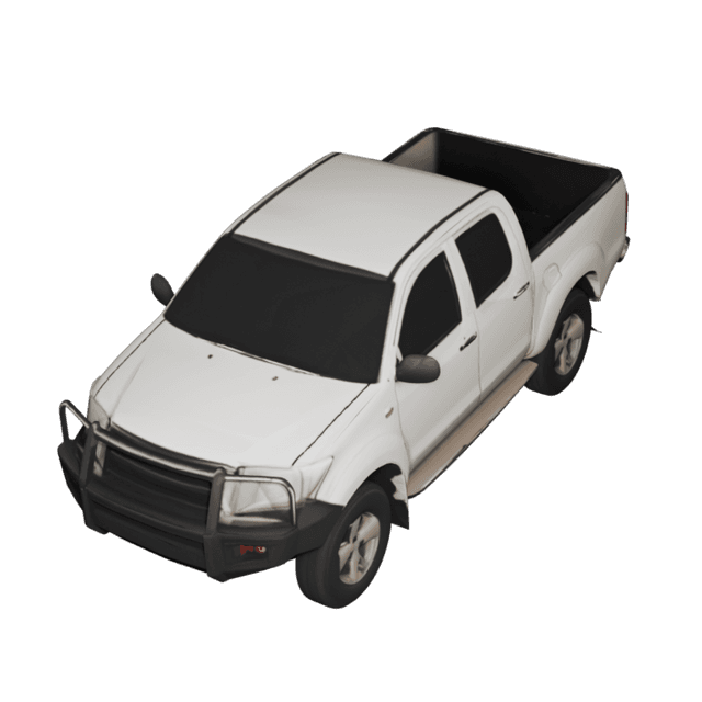 White Pickup Truck 3D model