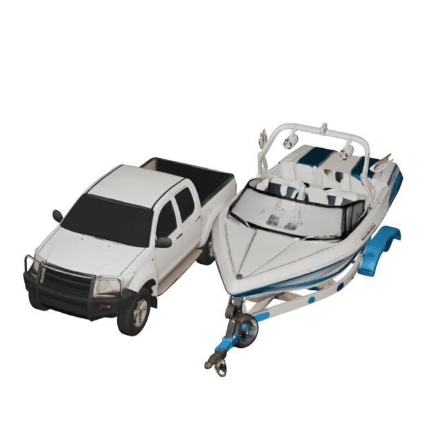 Pickup Truck Towing a Boat