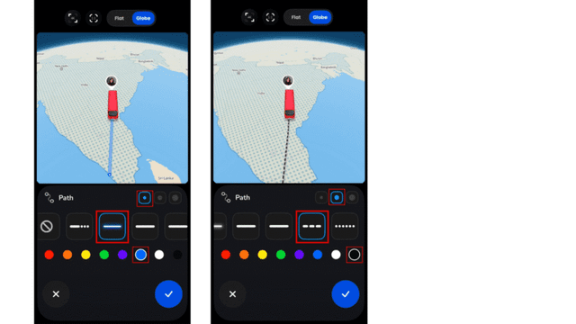 Customising the colour and style of the route path line