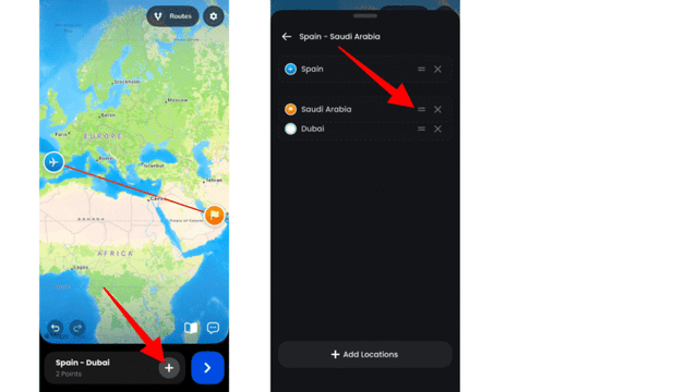 Uploading a Google Maps link or GPX file instead of adding stops manually