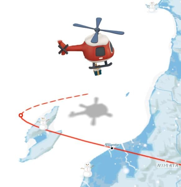 The Christmas helicopter model available for Christmas travel animations