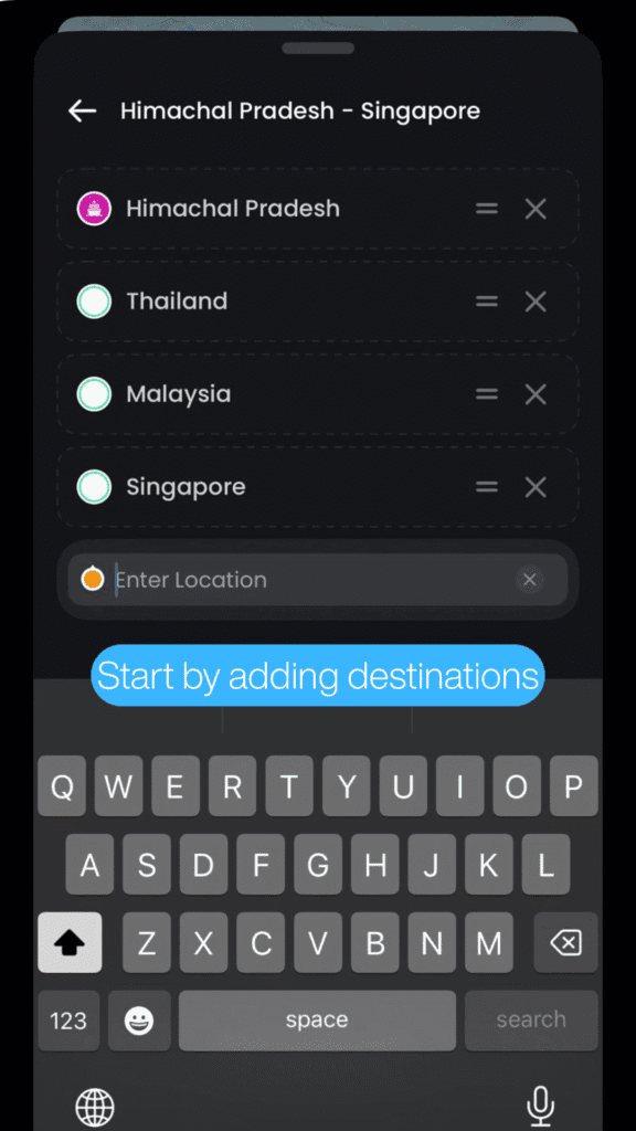 Building a route from GPX, a Google Maps link or manual stops