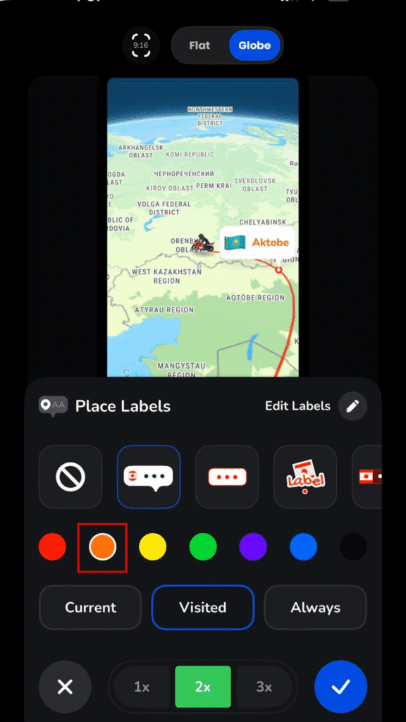 Changing the place label frame colour