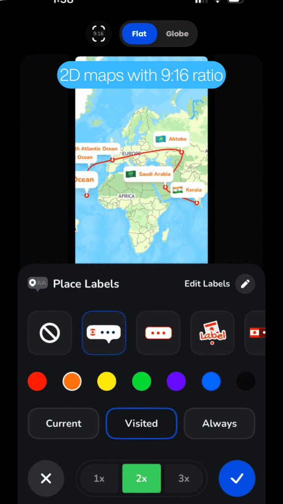 Adjusting the map view to check how labels sit on screen
