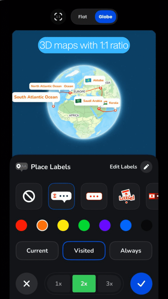 Changing the video ratio to check label spacing before export