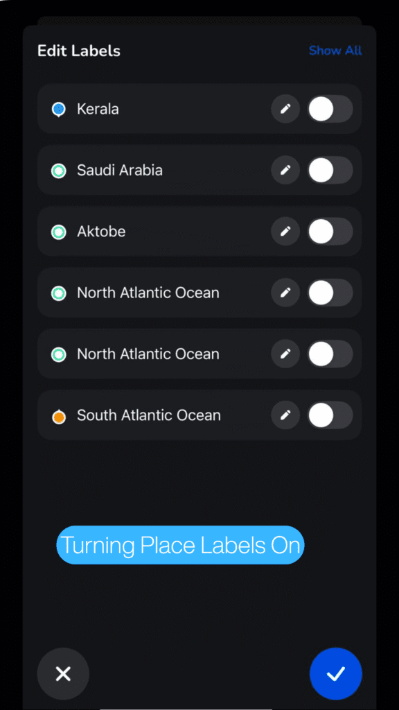 Place labels turned off for a cleaner map