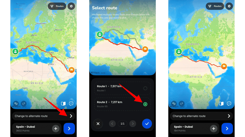 Choosing the best option when a path has alternative routes