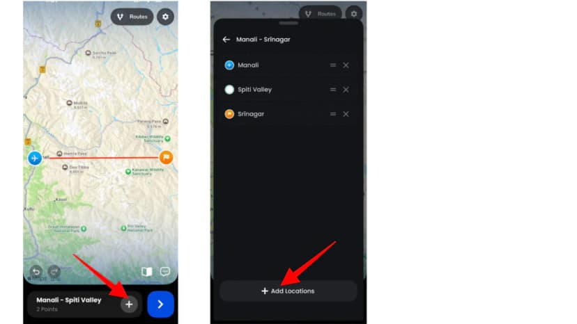 Adding extra stops for a multi-city motorcycle ride