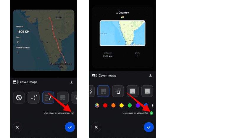 Enabling the Use cover as video intro toggle