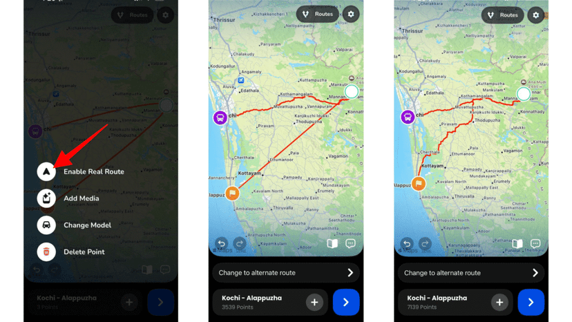 Enabling real routes so the bus path follows actual roads