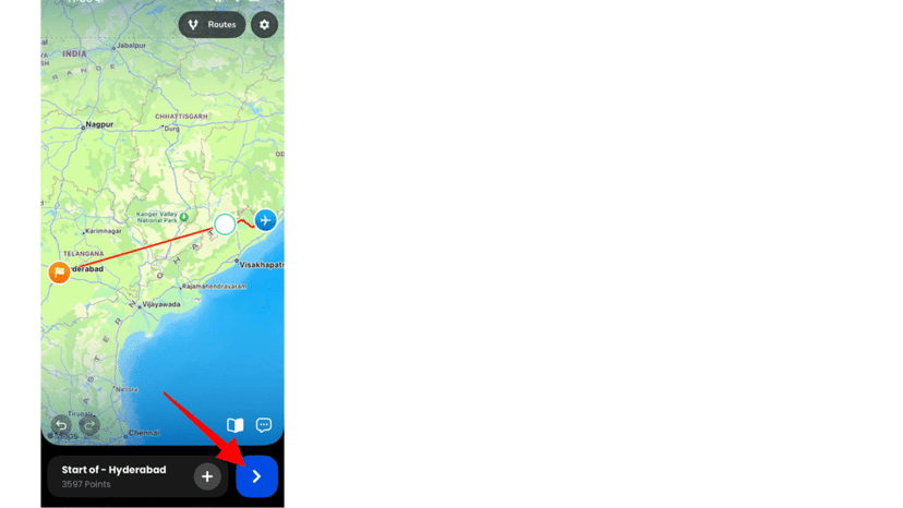 Previewing the GPX animation to check the route flow