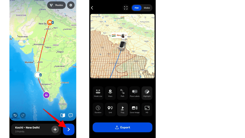 Checking that the avatar does not cover route lines, labels or models