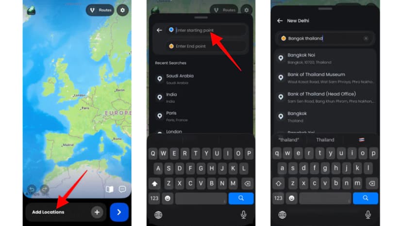 Adding itinerary destinations to build a travel presentation