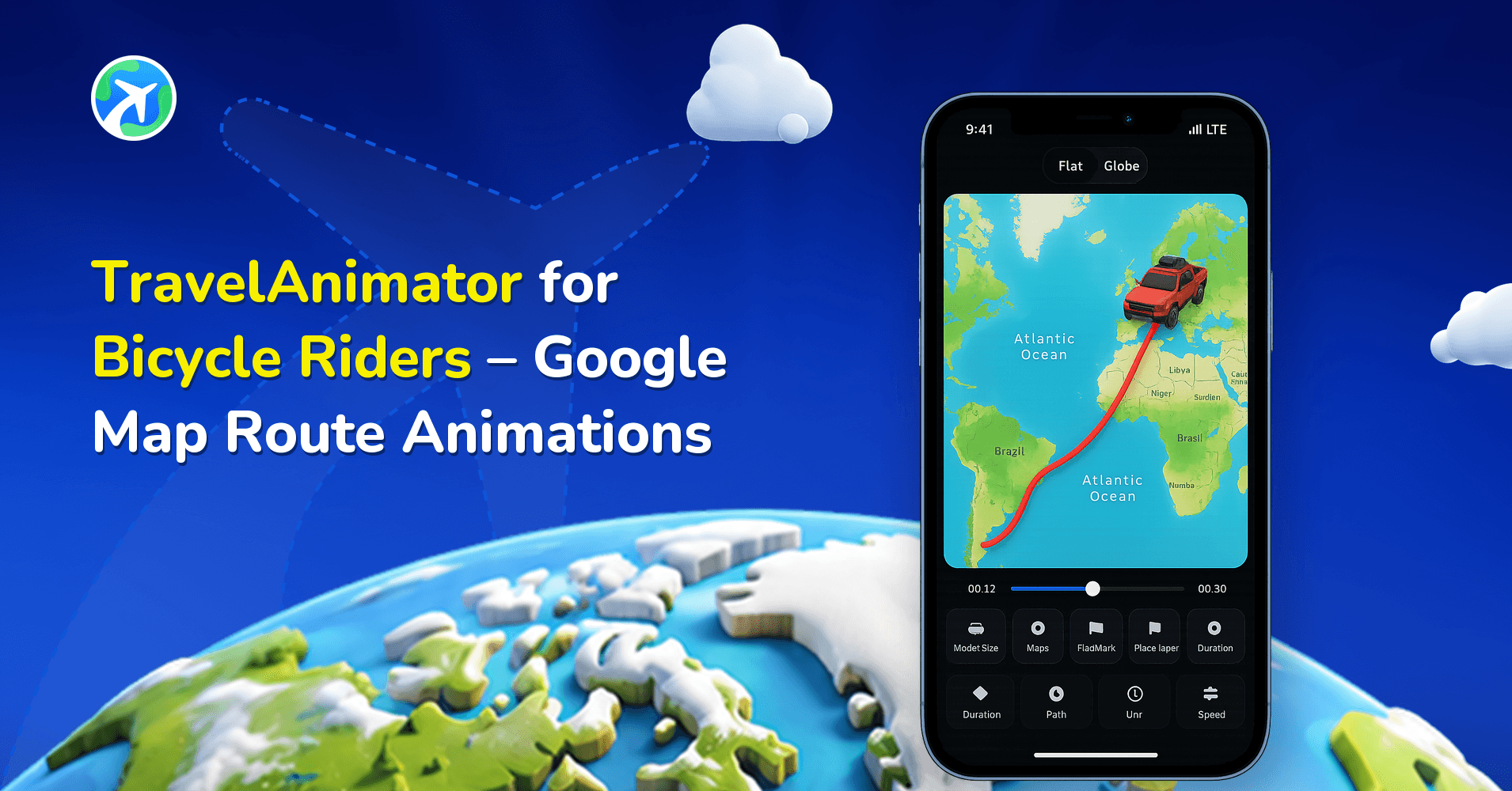 TravelAnimator for Bicycle Riders – Google Map Route Animations