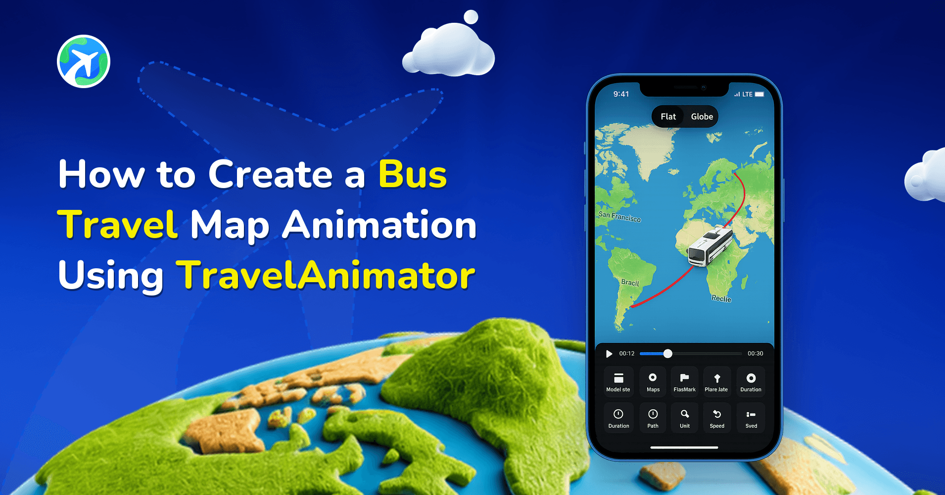 How to Create a Bus Travel Map Animation Using TravelAnimator