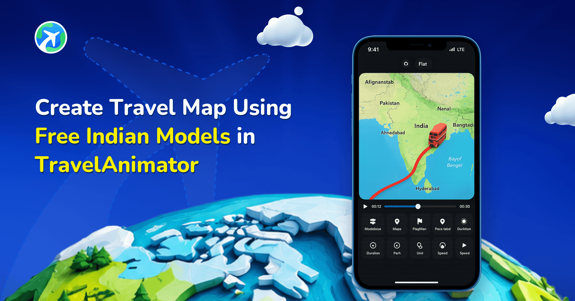 Create Travel Map Using Free Indian Models in TravelAnimator