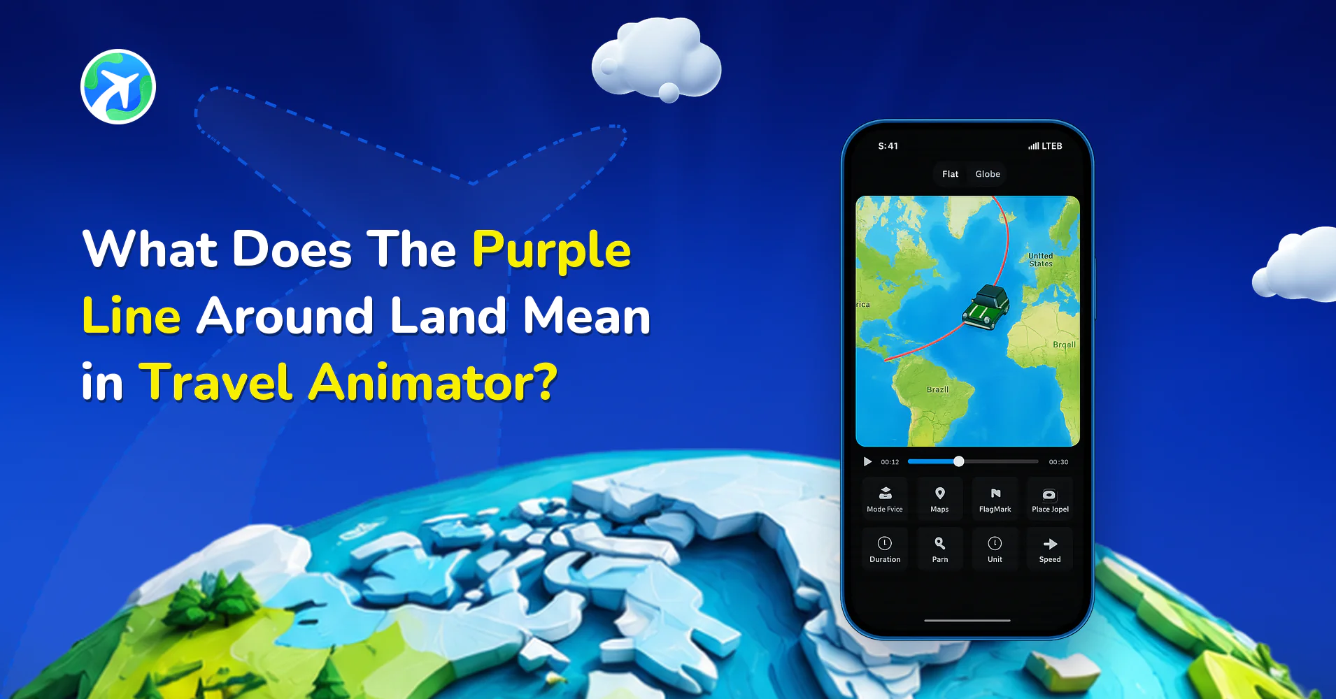 What Does The Purple Line Around Land Mean in Travel Animator?