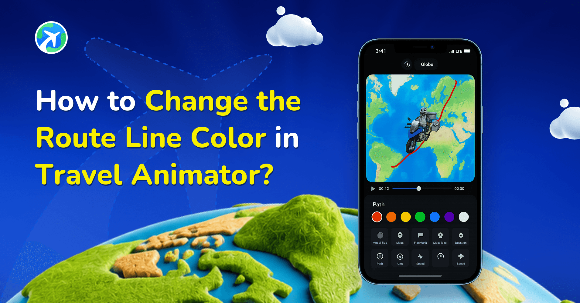 How to Change the Route Line Color in Travel Animator?