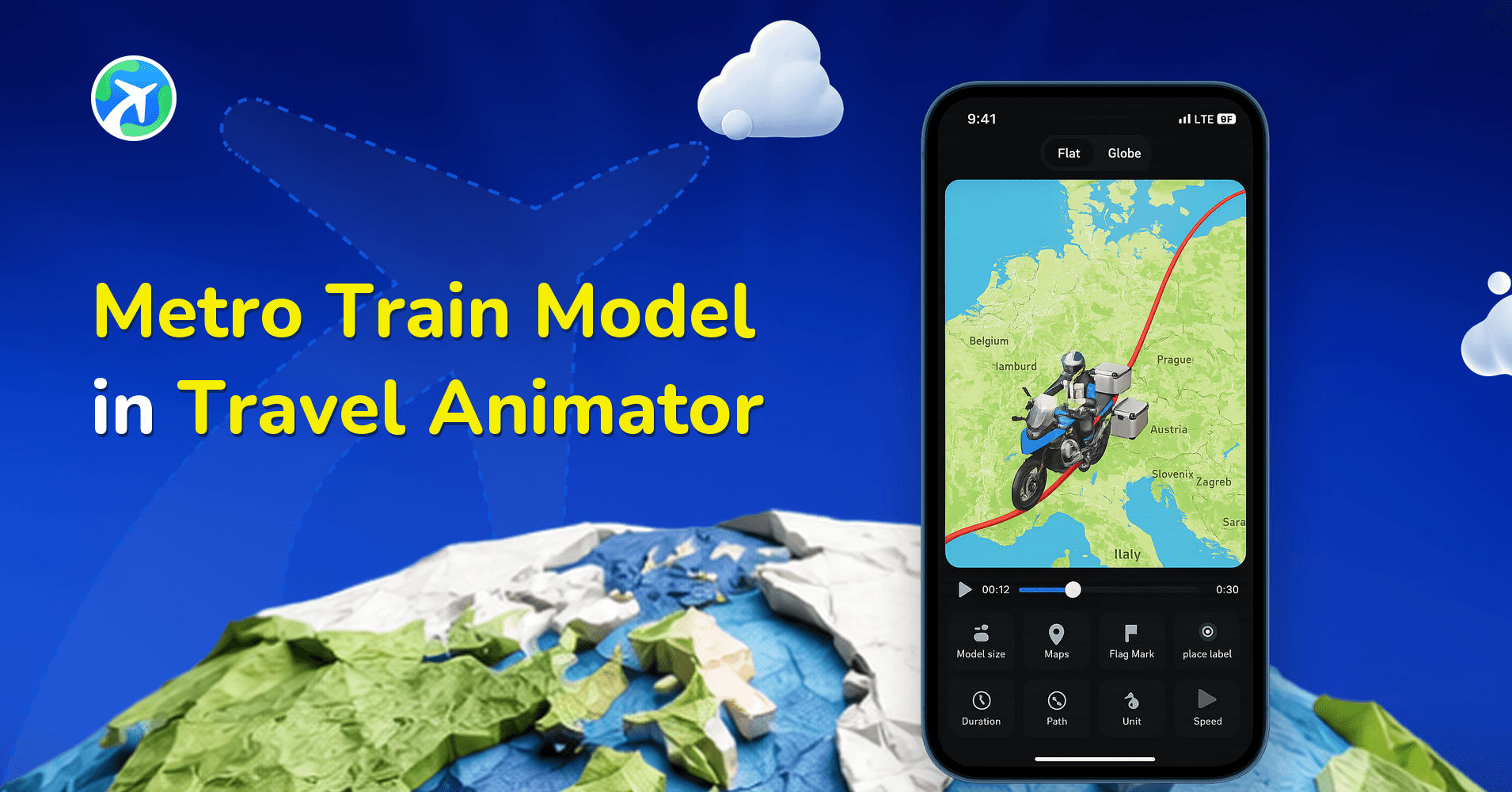 Metro Train Model in Travel Animator