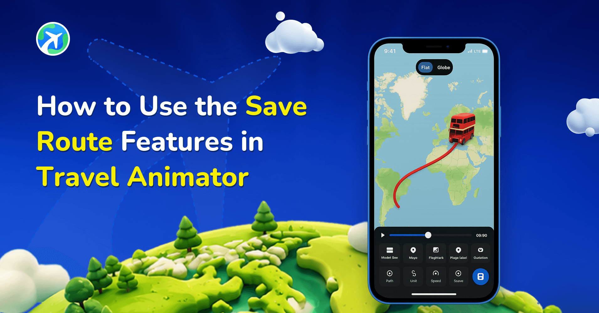 How to Use the Save Route Features in Travel Animator