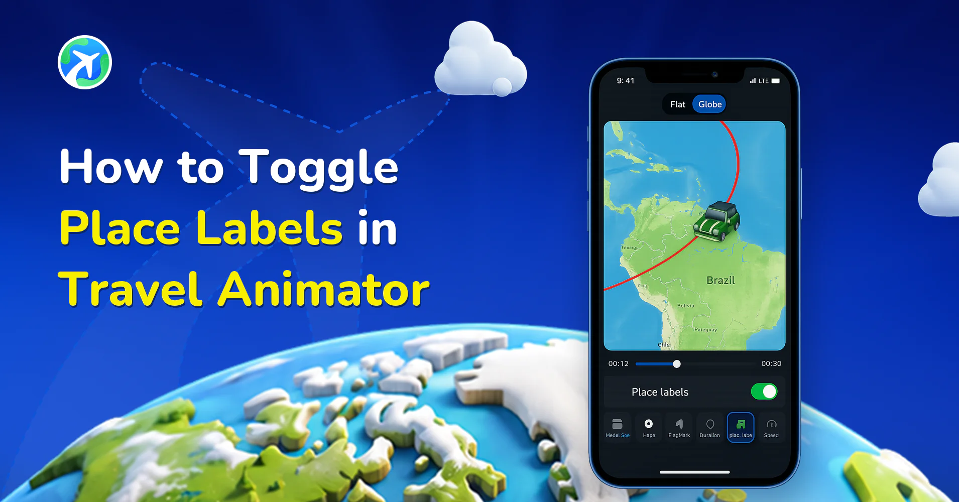How to Toggle Place Labels in Travel Animator