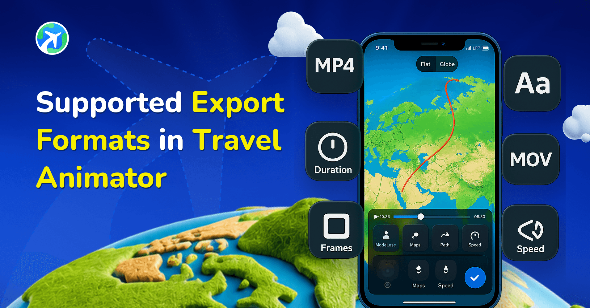 Supported Export Formats in Travel Animator