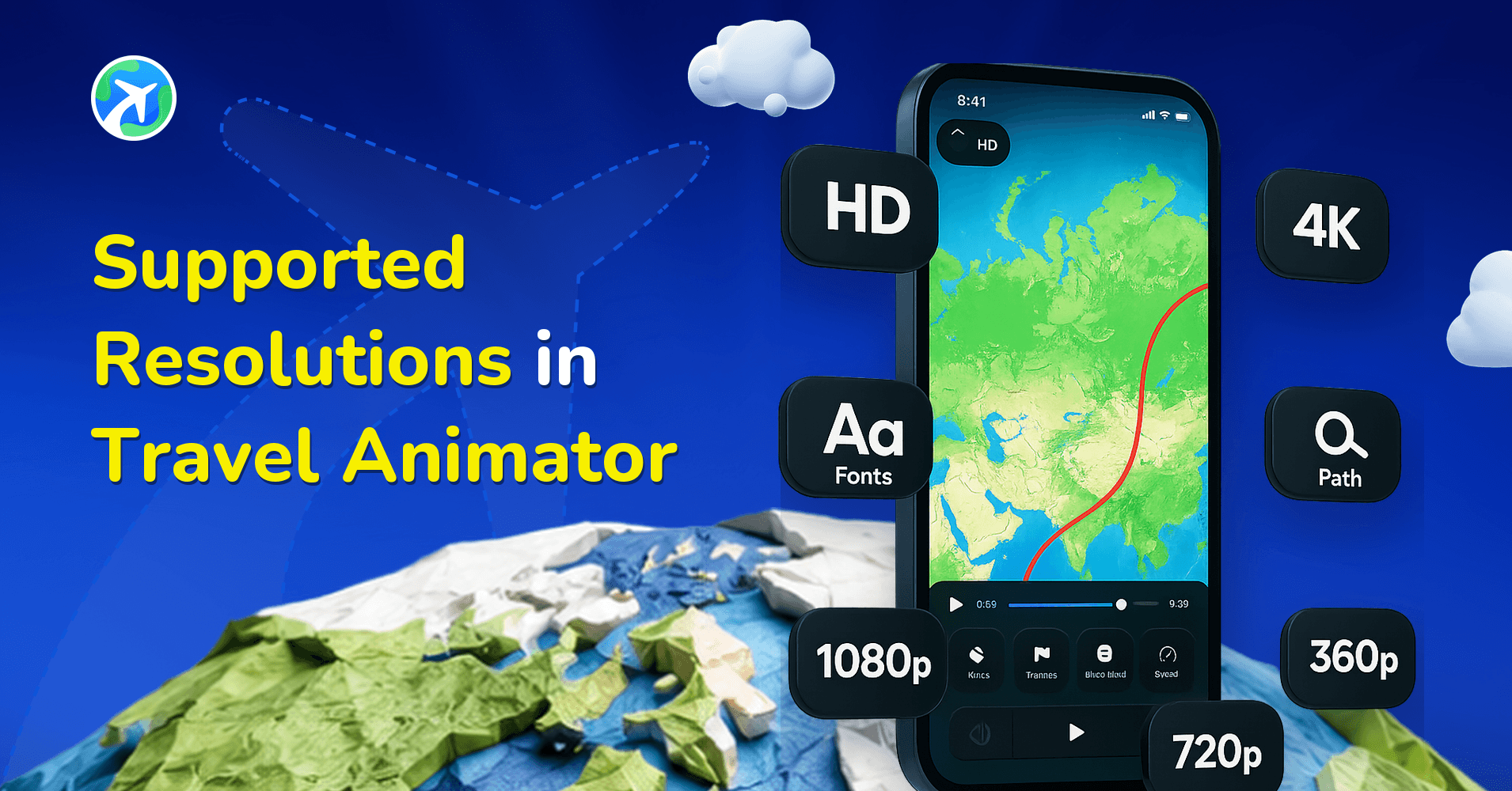 Supported Resolutions in Travel Animator