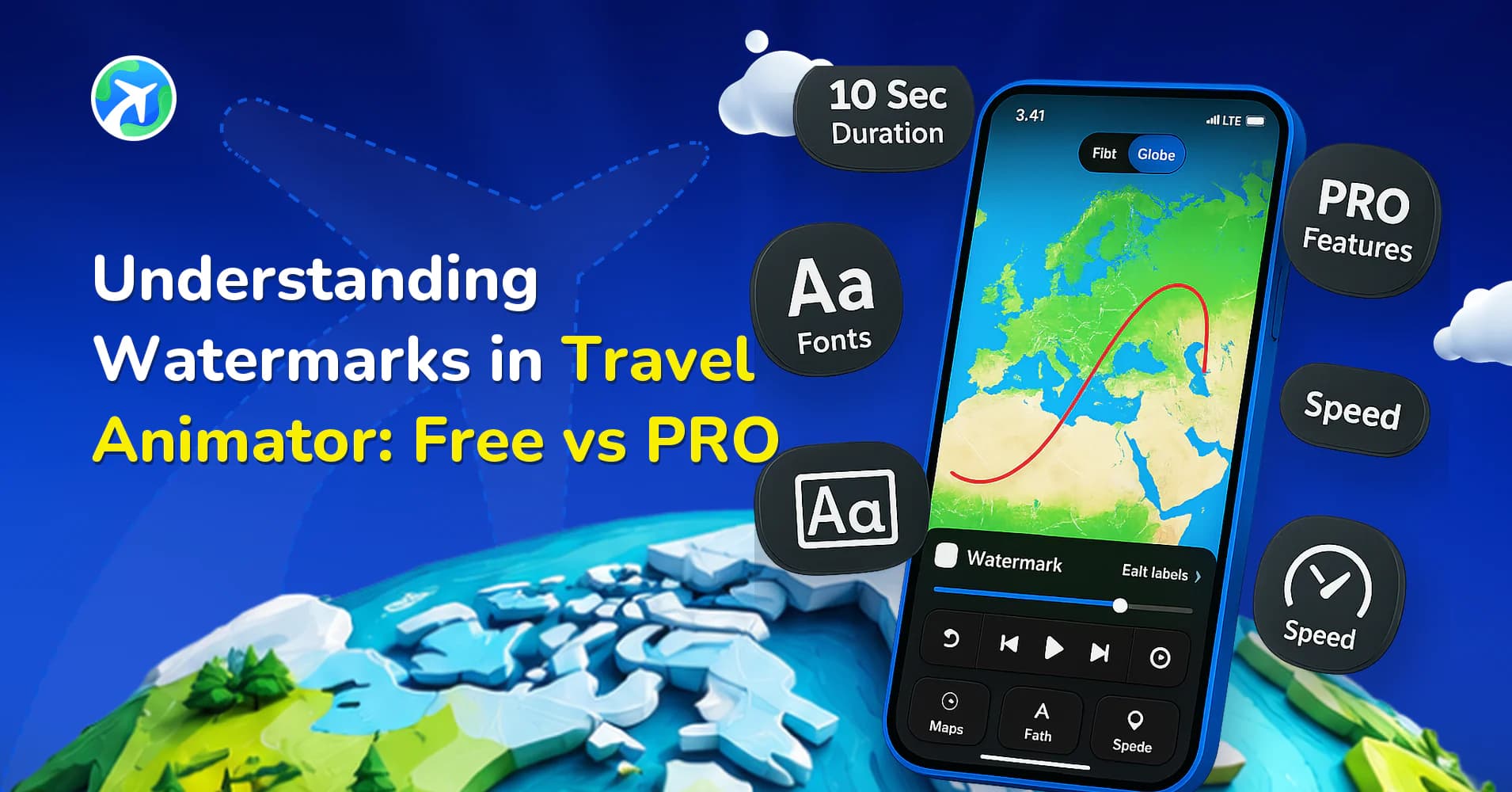 Understanding Watermarks in Travel Animator: Free vs PRO