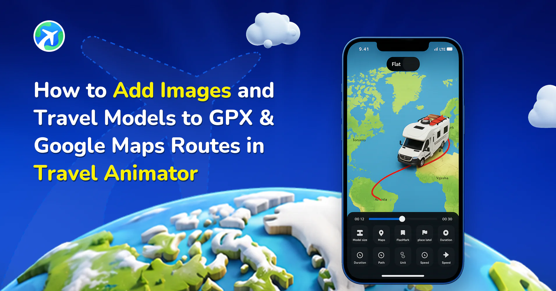 How to Add Images and Travel Models to GPX & Google Maps Routes in Travel Animator