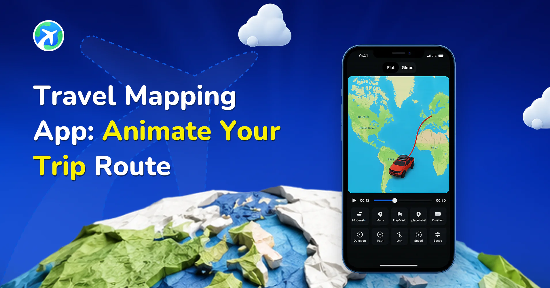 Travel Mapping App: Animate Your Trip Route