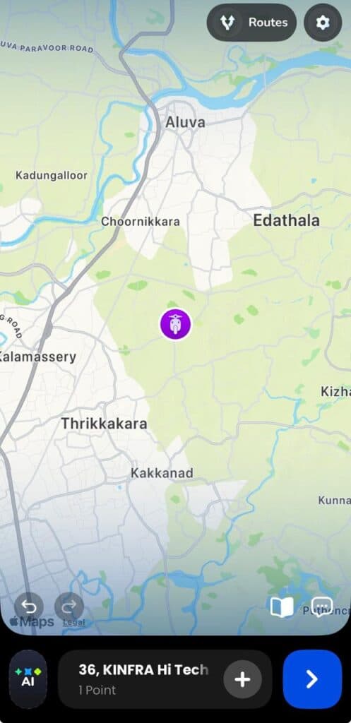Start a route from your current location in TravelAnimator