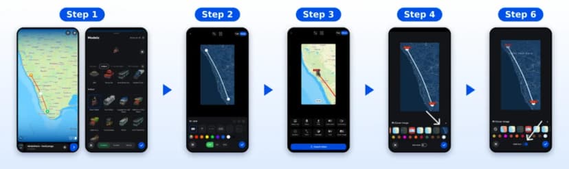 Step-by-step TravelAnimator tutorial showing how to create an animated travel route, customize map styles, add text, and export a route video.